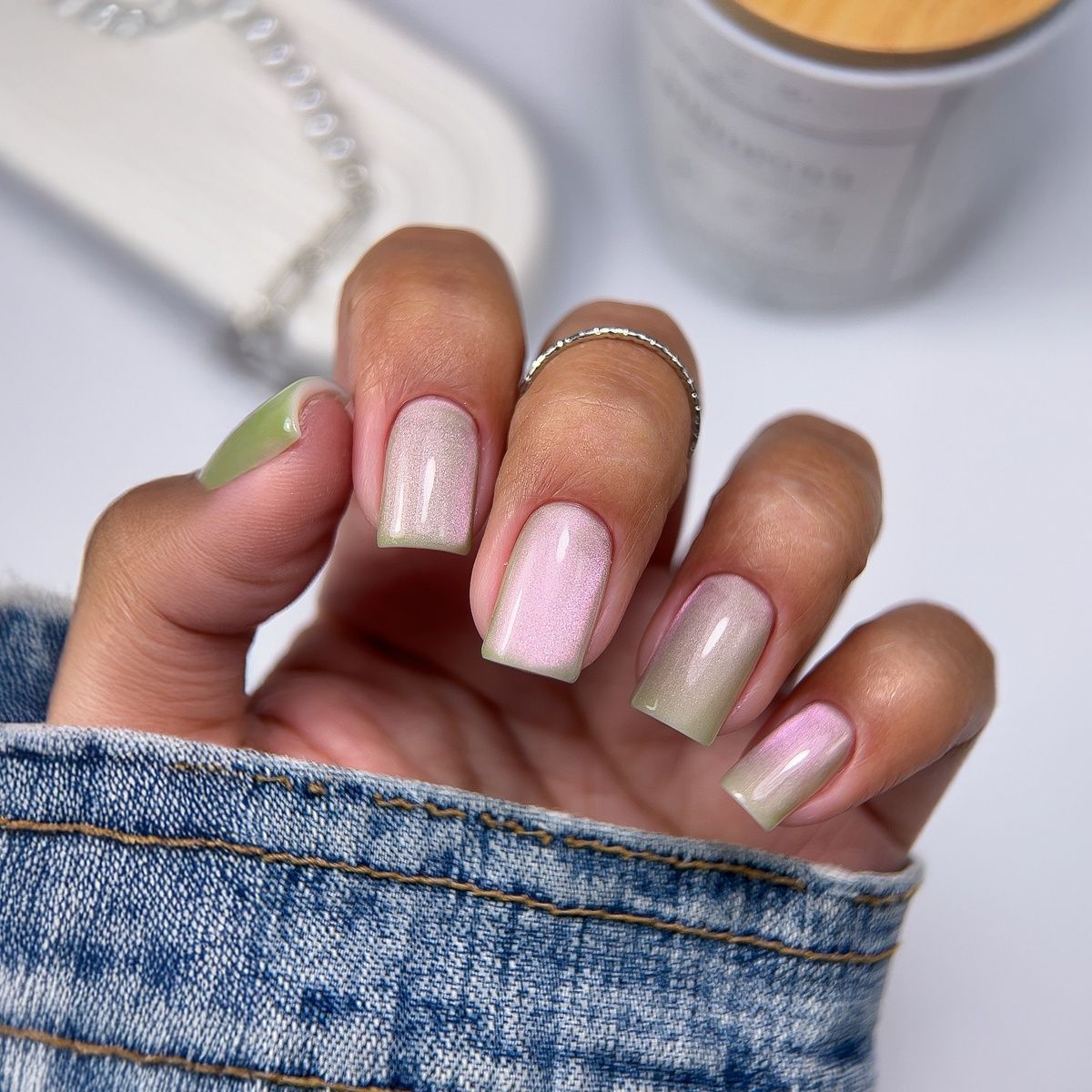 gel polish дизайн котяче око