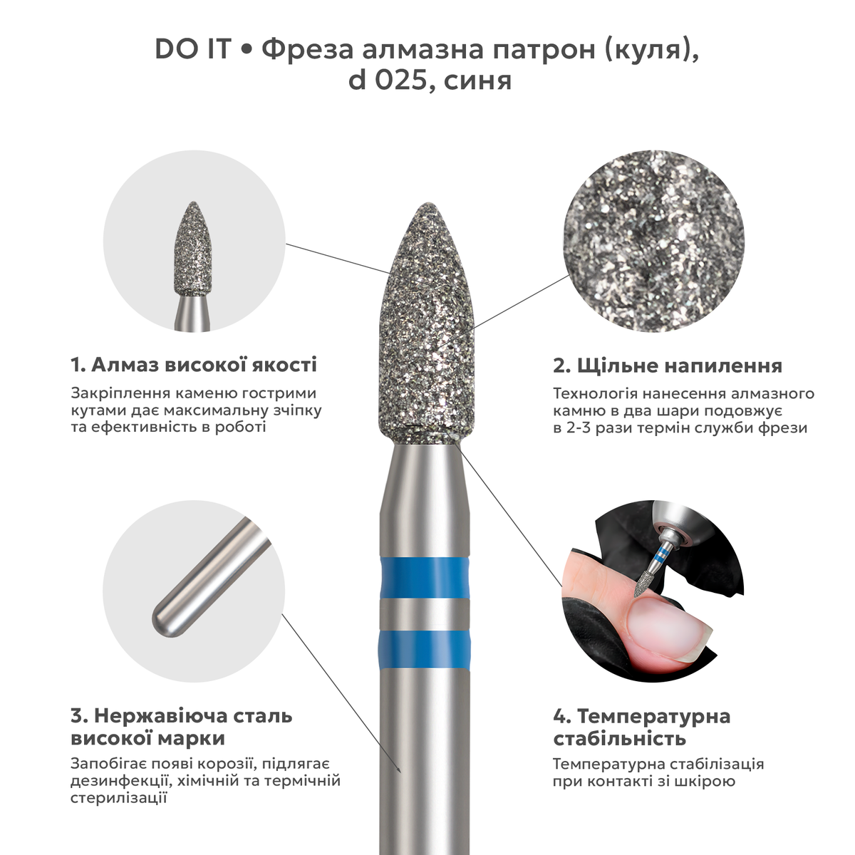 алмазна насадка патрон (куля)