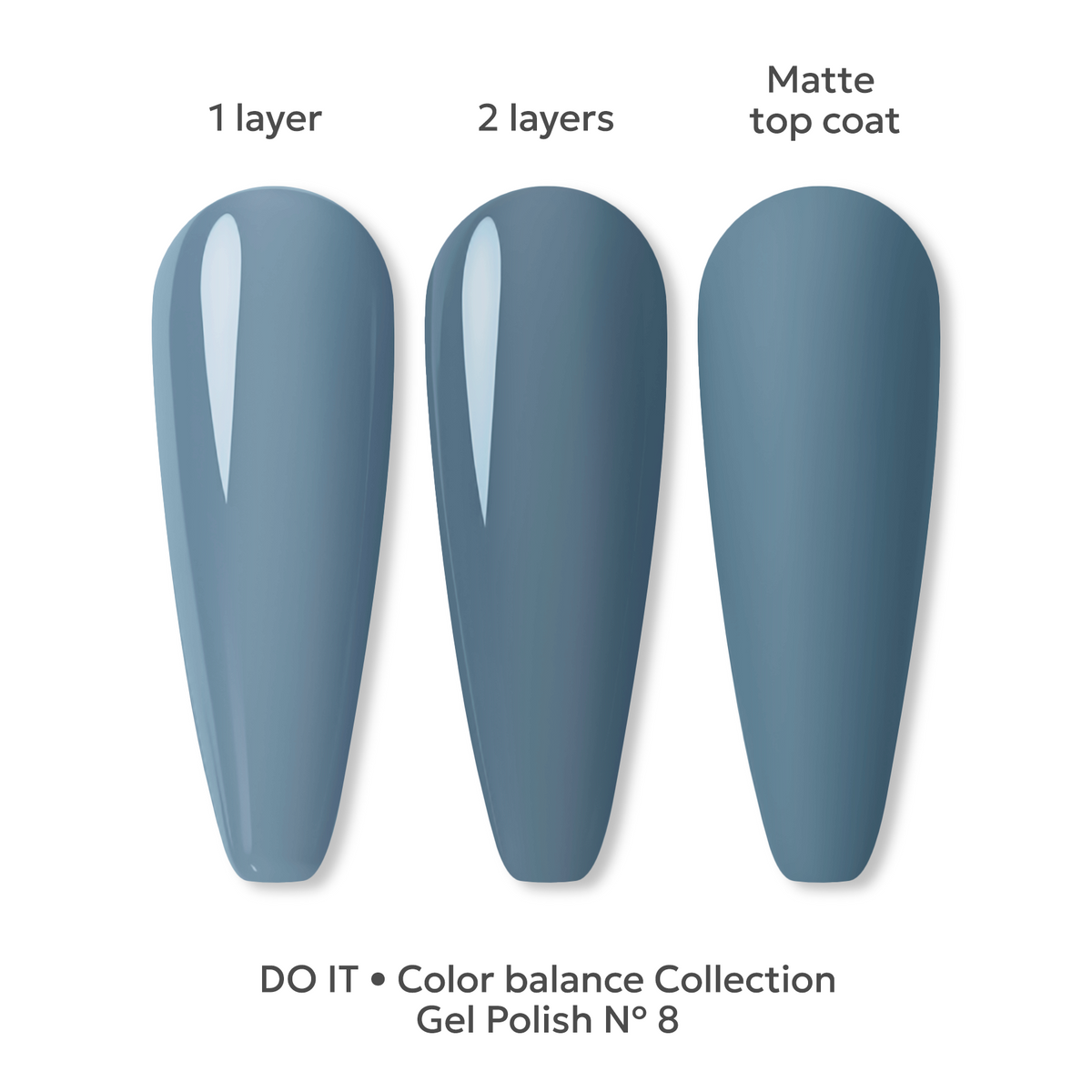 Гель лак Do it Color Balance №8 Синьо-сірий 6 мл без HEMA & TPO ЦН000147099 фото