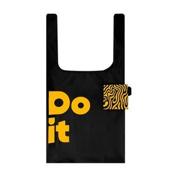Сумка шоппер из плащевки черная с надписью ЦН000141001 фото