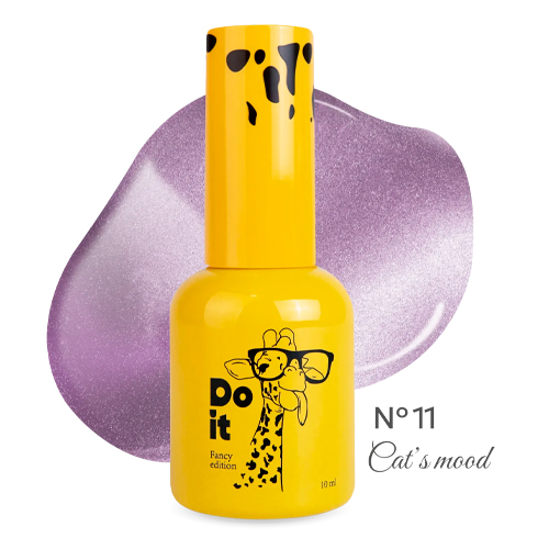 База для ногтей Do it Cat's Mood кошачий глаз хрустальный №11 Холодная фиолетовая 10 мл с кисточкой