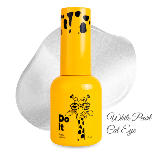 Do it гель лак белый перламутр Cat eye gel polish White pearl 10 мл