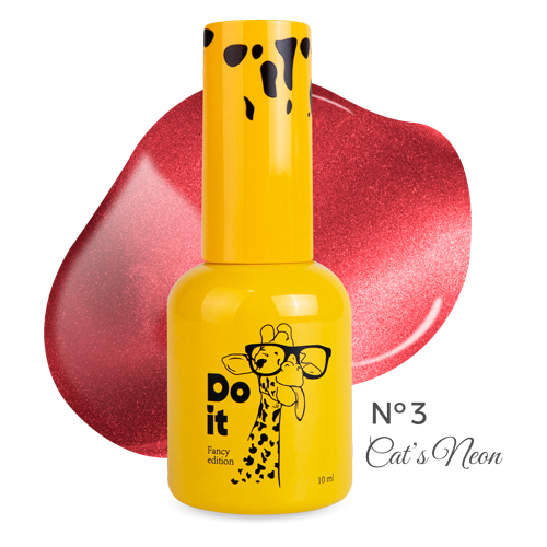 База кошачий глаз Do it Base Cat's Neon Красно-коралловая №3 10 мл