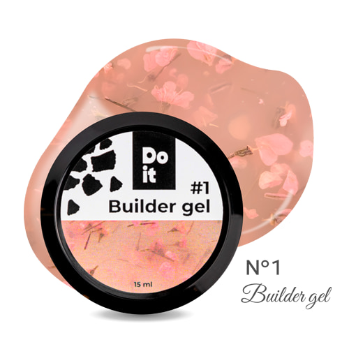 Гель для ногтей Builder gel Do it с сухоцветами №1 Бежево-розовый 15 мл