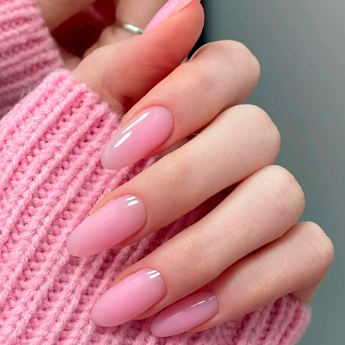 Нежно-розовый strawberry milk nails маникюр для лета