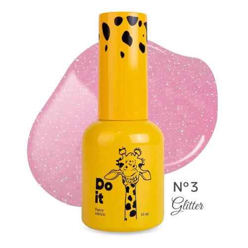 Do it База для нігтів з блискітками Rubber base Glitter №3 Тепла рожева 10 мл
