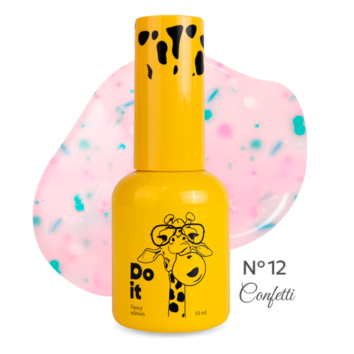 Кольорова база для нігтів Do it Base Confetti з конфетті №12 10 мл
