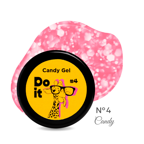 Do it Гель лак Candy Gel глітер №4 Рожевий 5 мл