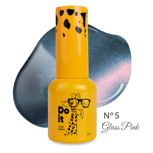 Do it Гель лак кошачий глаз Glass Pink Cat Eye Crystal Blue №5 Кристальный синий 6 мл TPO Free