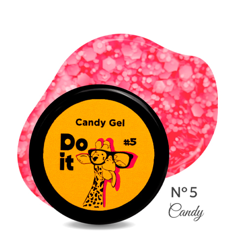 Do it Гель лак Candy Gel глітер №5 Рожевий 5 мл6 мл